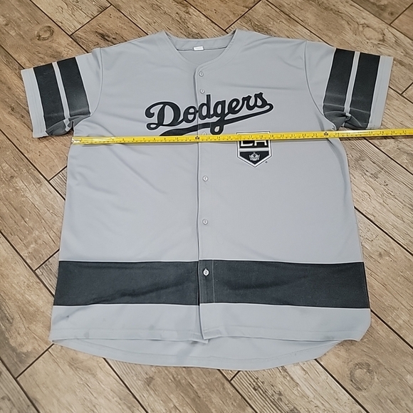 Los Angeles DODGERS x KINGS Baseball Hockey SGA XL Jersey MLB Gray"" READ""DESC. - Picture 2 of 8